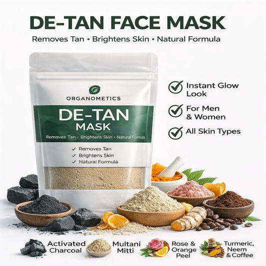 Organometics Organic De-Tan Face Mask (50g) – 4 Uses Per Pack